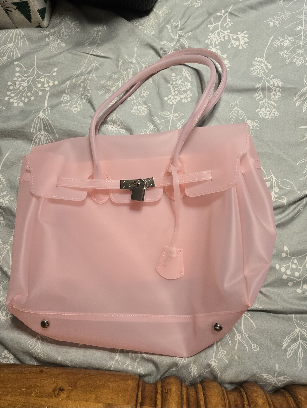 Dear Nikola Classic Pink Tote Handbag with Lock Detail